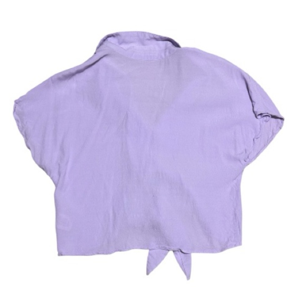060 WILFRED FREE Aritzia Women's Tie Front Blouse - Lilac, Medium - Picture 4 of 6